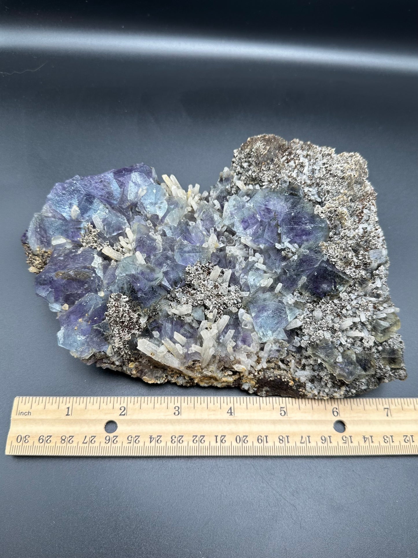 Yindu Flourite with Quartz on Matrix