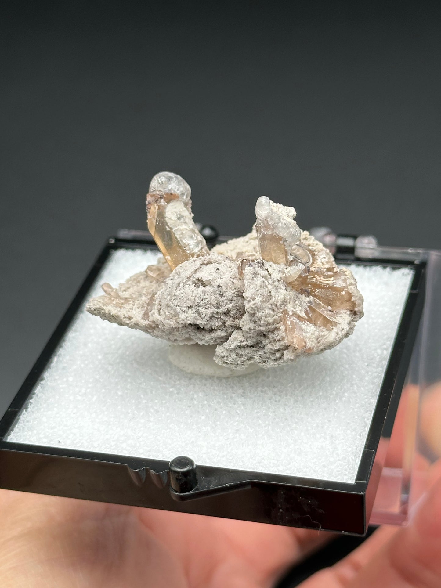 Hyalite Opal on Topaz from Mexico
