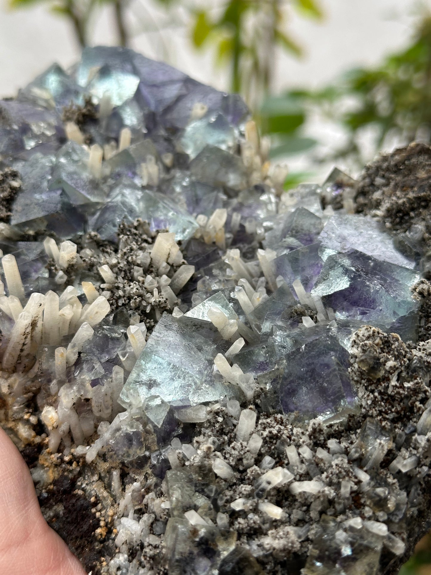 Yindu Flourite with Quartz on Matrix