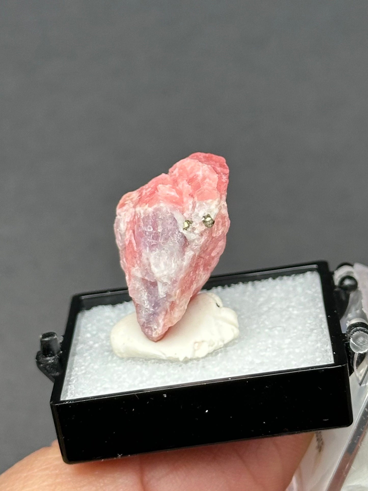 Rhodochrosite Specimen in a small perky box from Wutong Mine