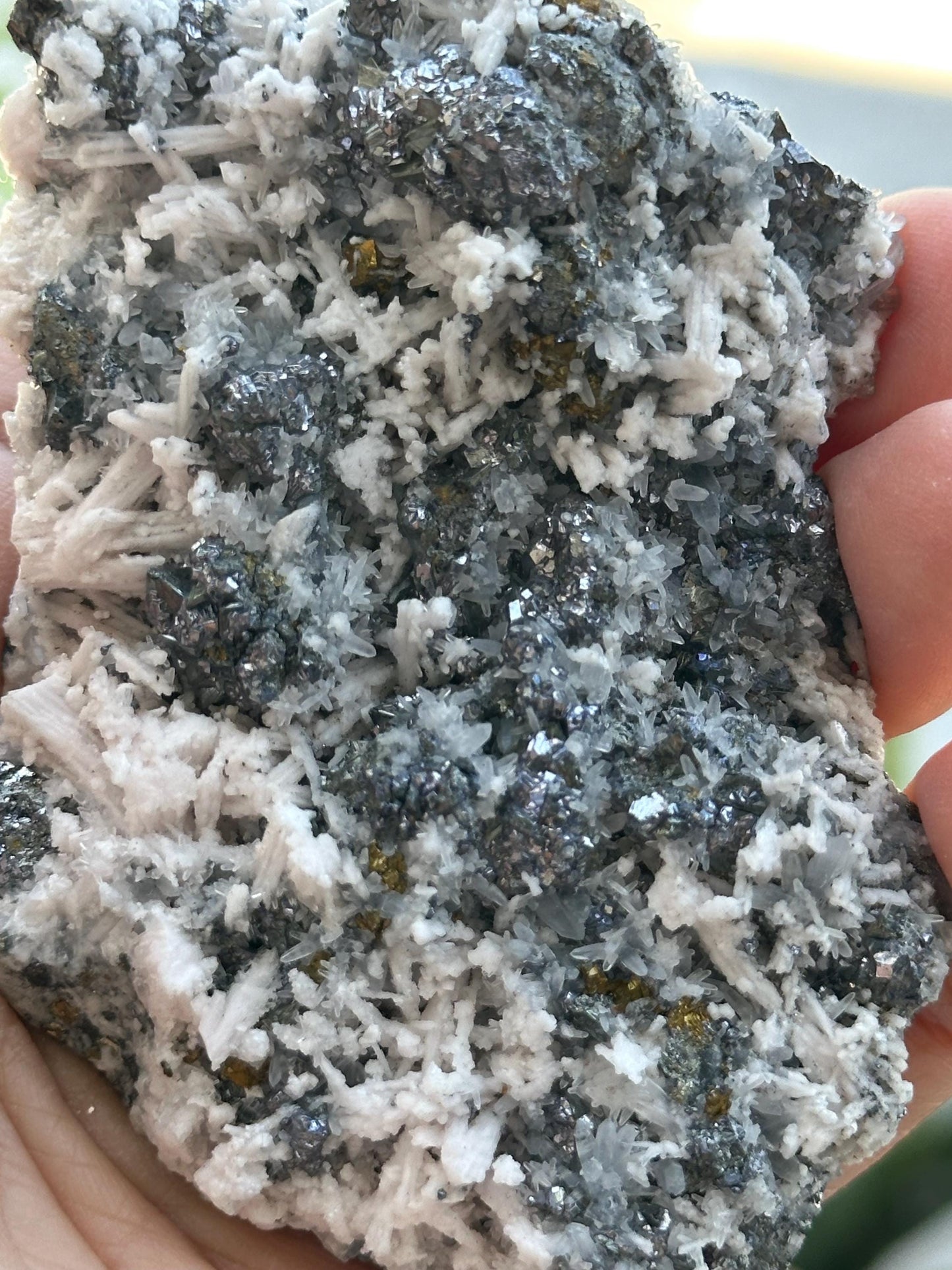 Rhodochrosite and Galena on Sphalerite and Pyrite Matrix from Peru