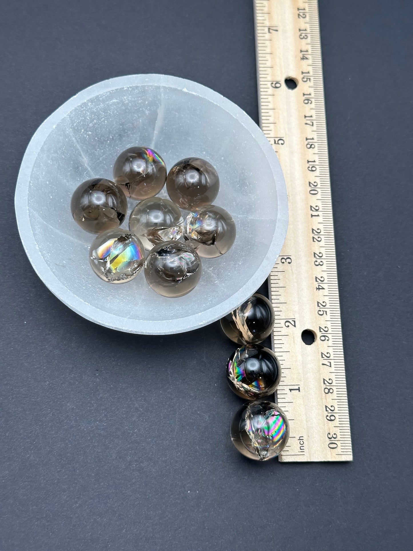 One (1) Smoky Quartz Mini Sphere with Rainbows