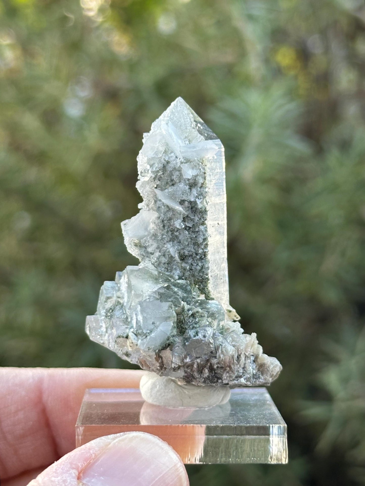 YGX Quartz with Pyrite, Fluorite, and Calcite