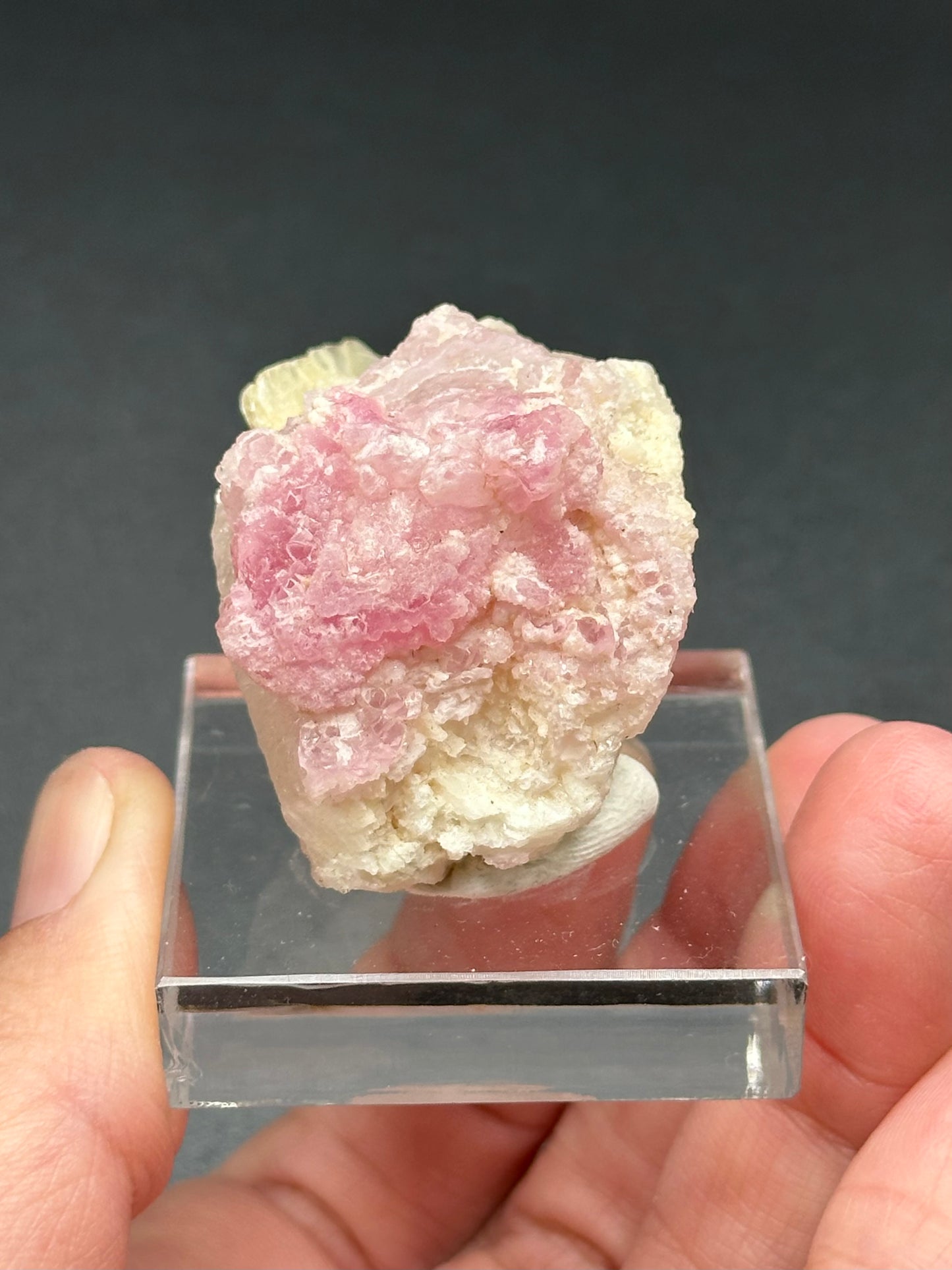 Crystallized Rose Quartz on Quartz with Mica from Brazil