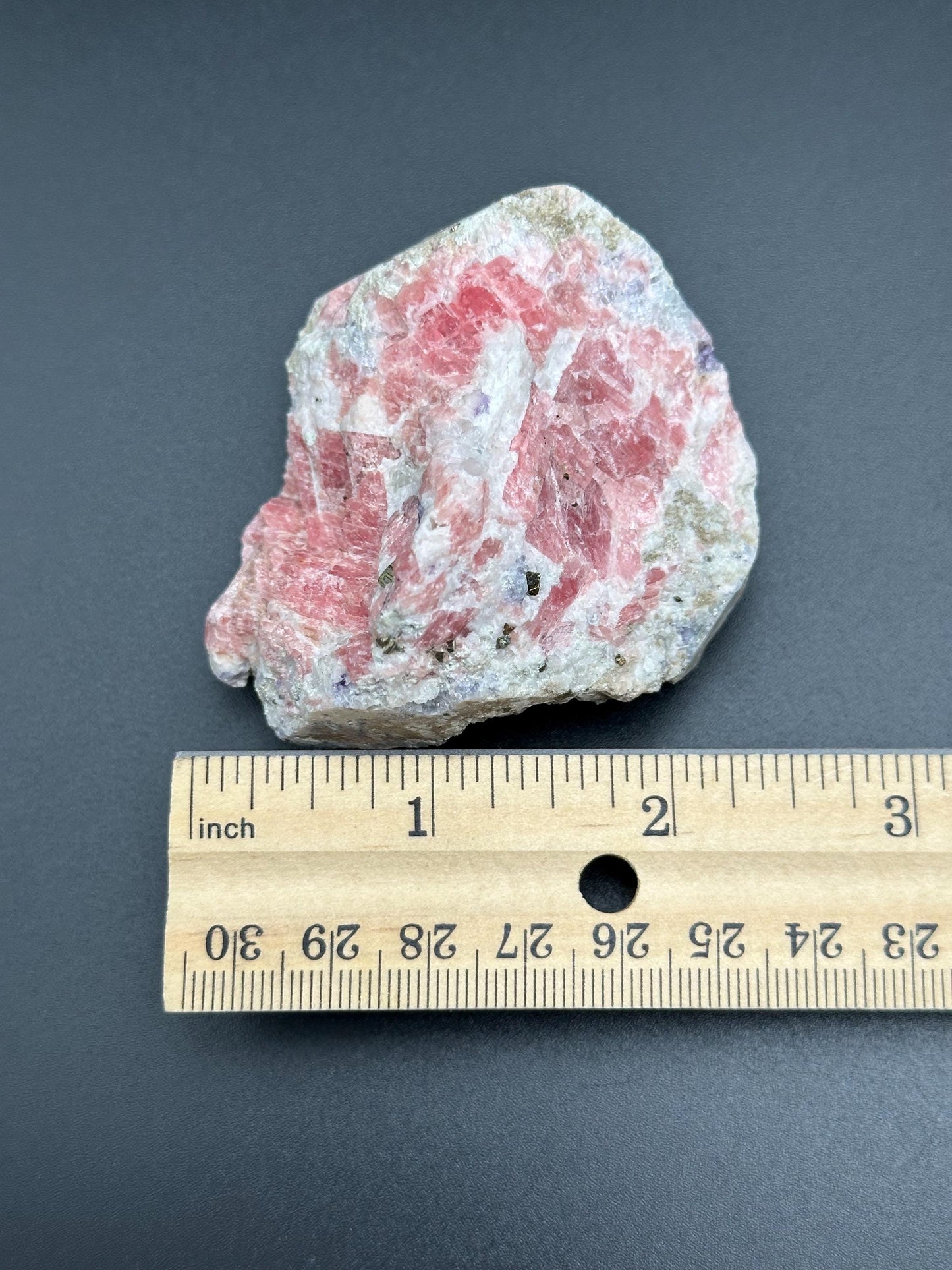 Rhodochrosite with Pyrite on Matrix