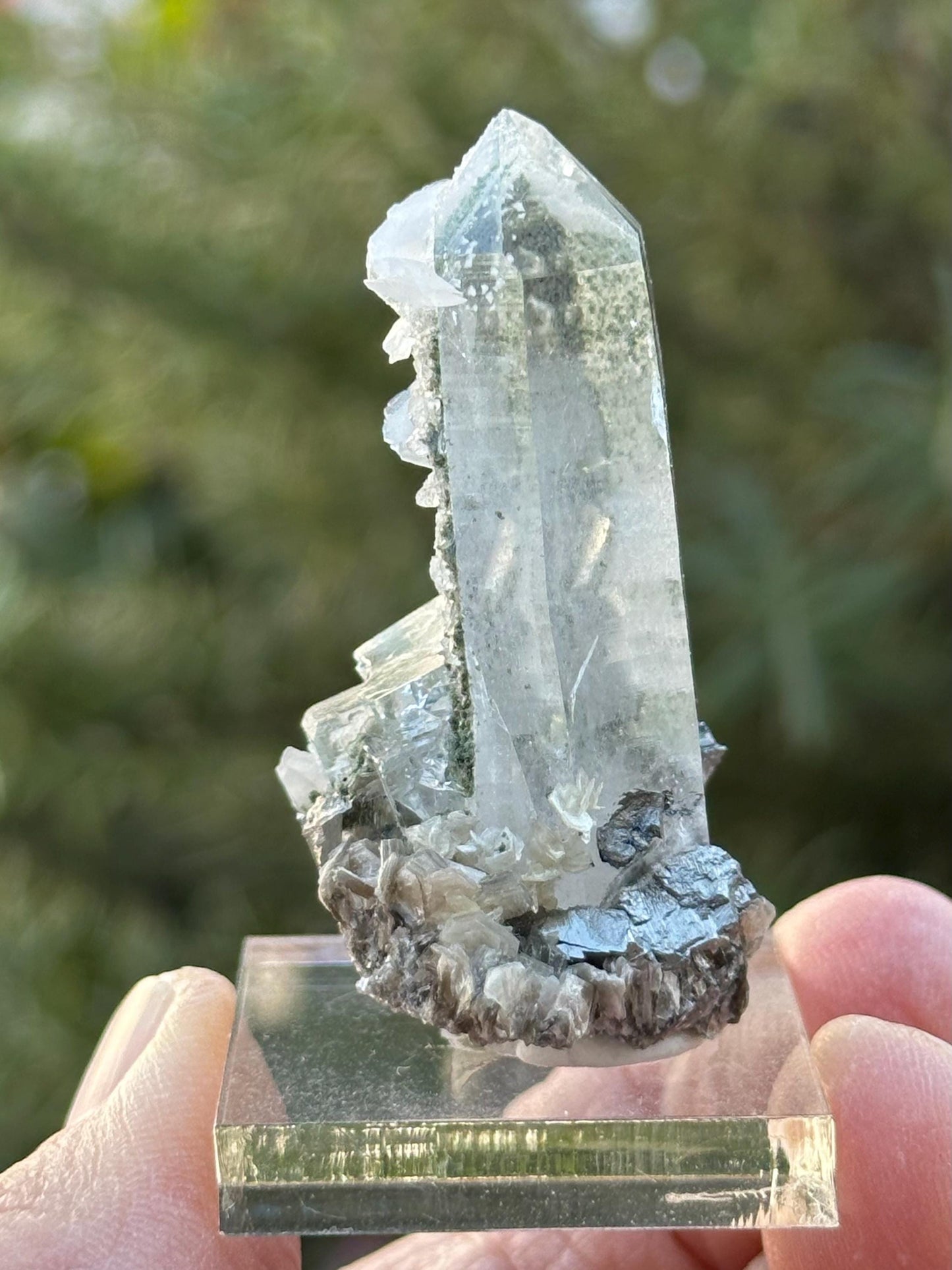 YGX Quartz with Pyrite, Fluorite, and Calcite