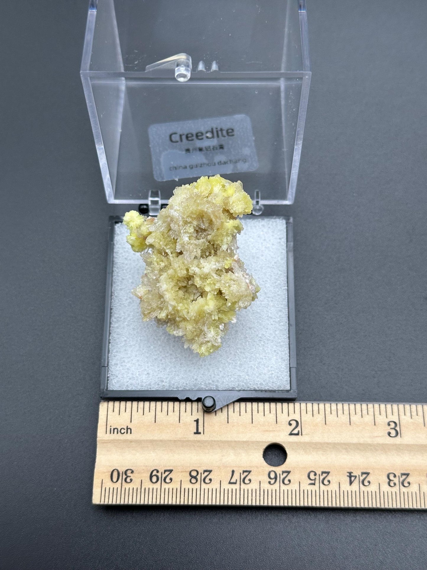 Creedite with Selenite in a perky box from Guizhou, Dachang, China