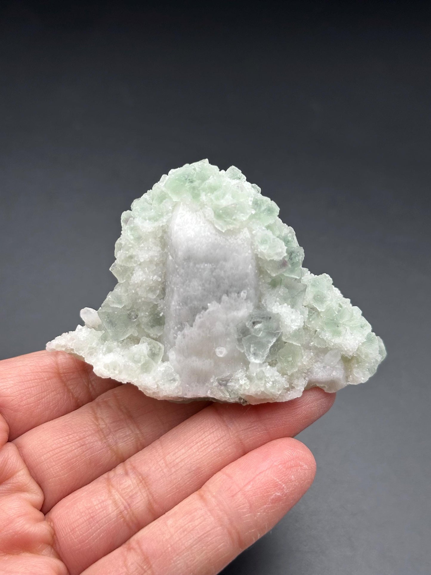 Fluorite with Candle Quartz from the Huanggangliang Mine