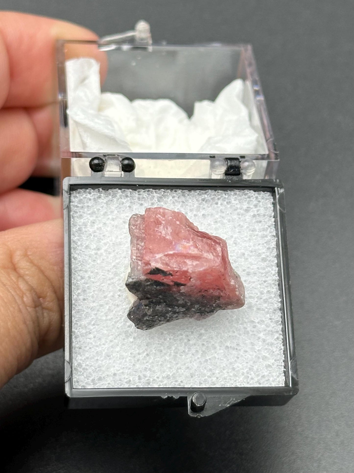 Rhodochrosite on Matrix Specimen in a perky box from Guangxi Wuzhou, China