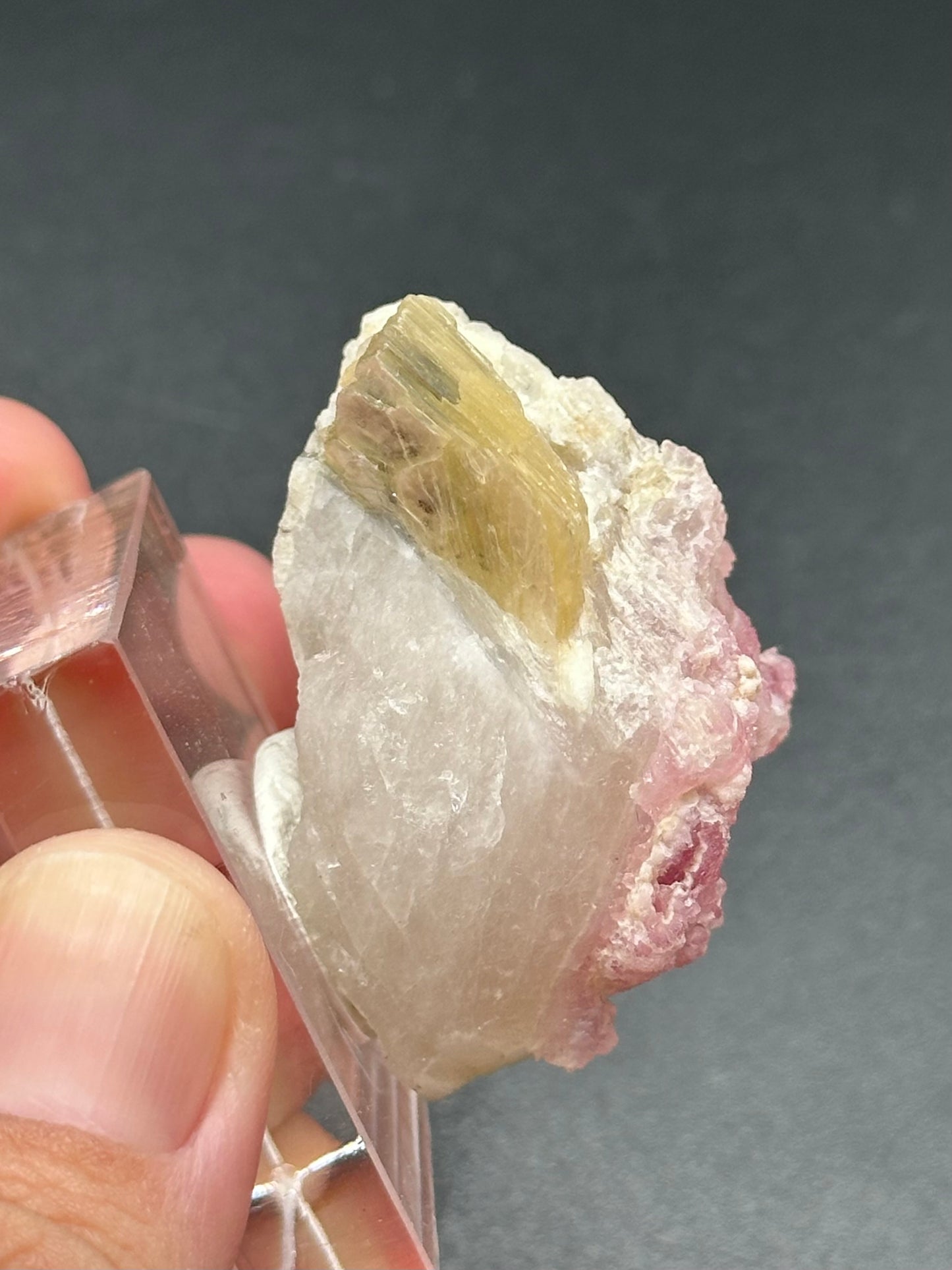 Crystallized Rose Quartz on Quartz with Mica from Brazil