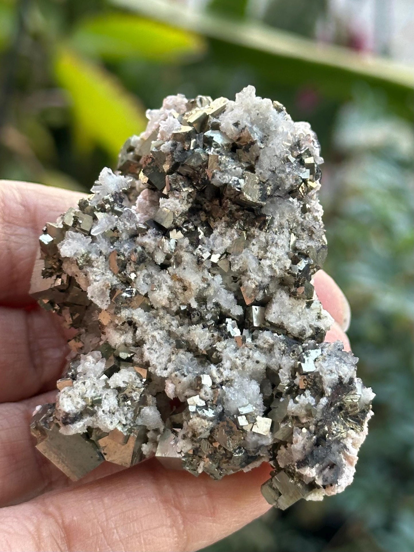 Cubic Pyrite, Calcite, and Quartz Specimen from Peru