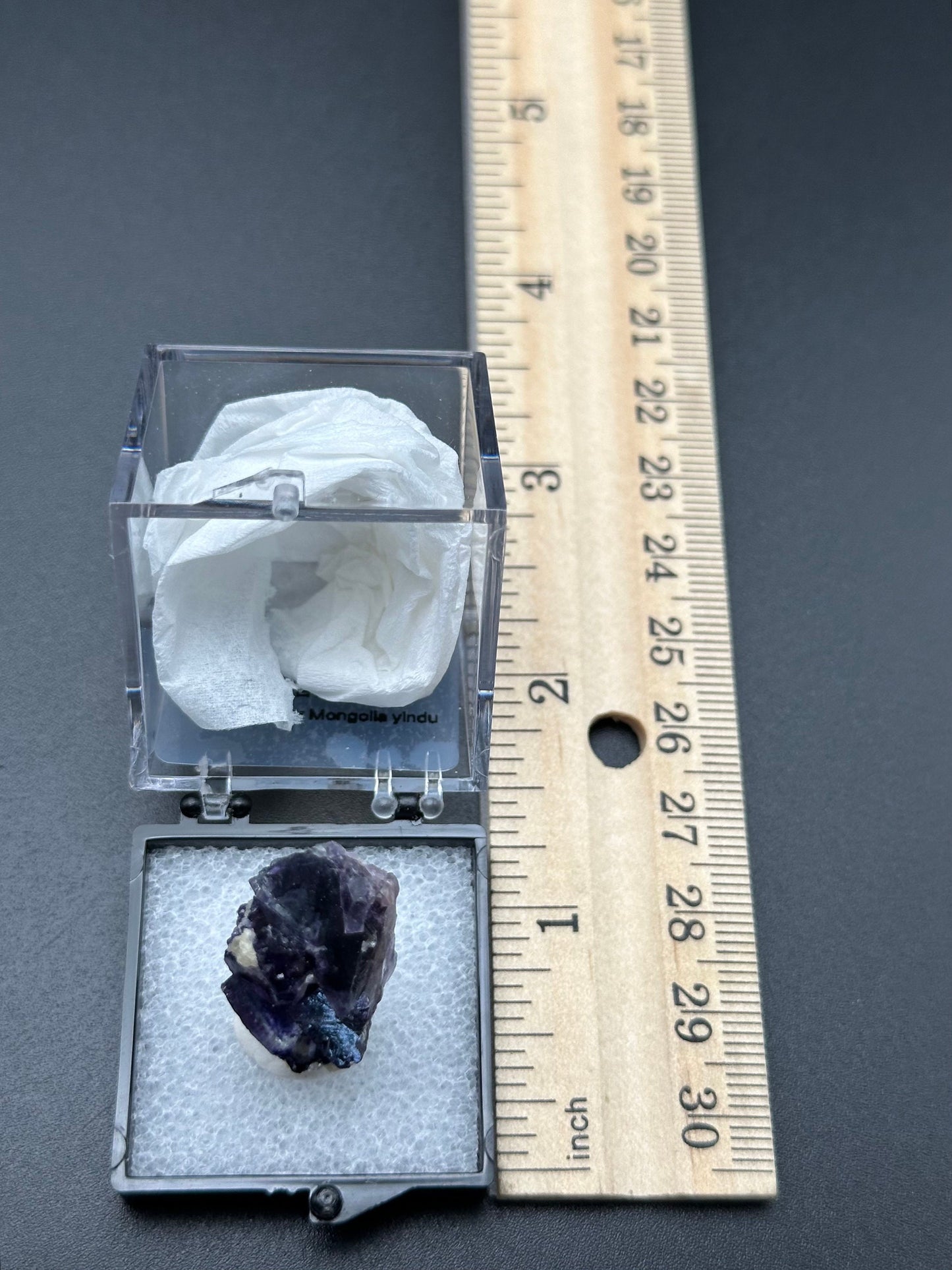 Fluorite Specimen in a perky box from the Yindu Mine, Inner Mongolia, China