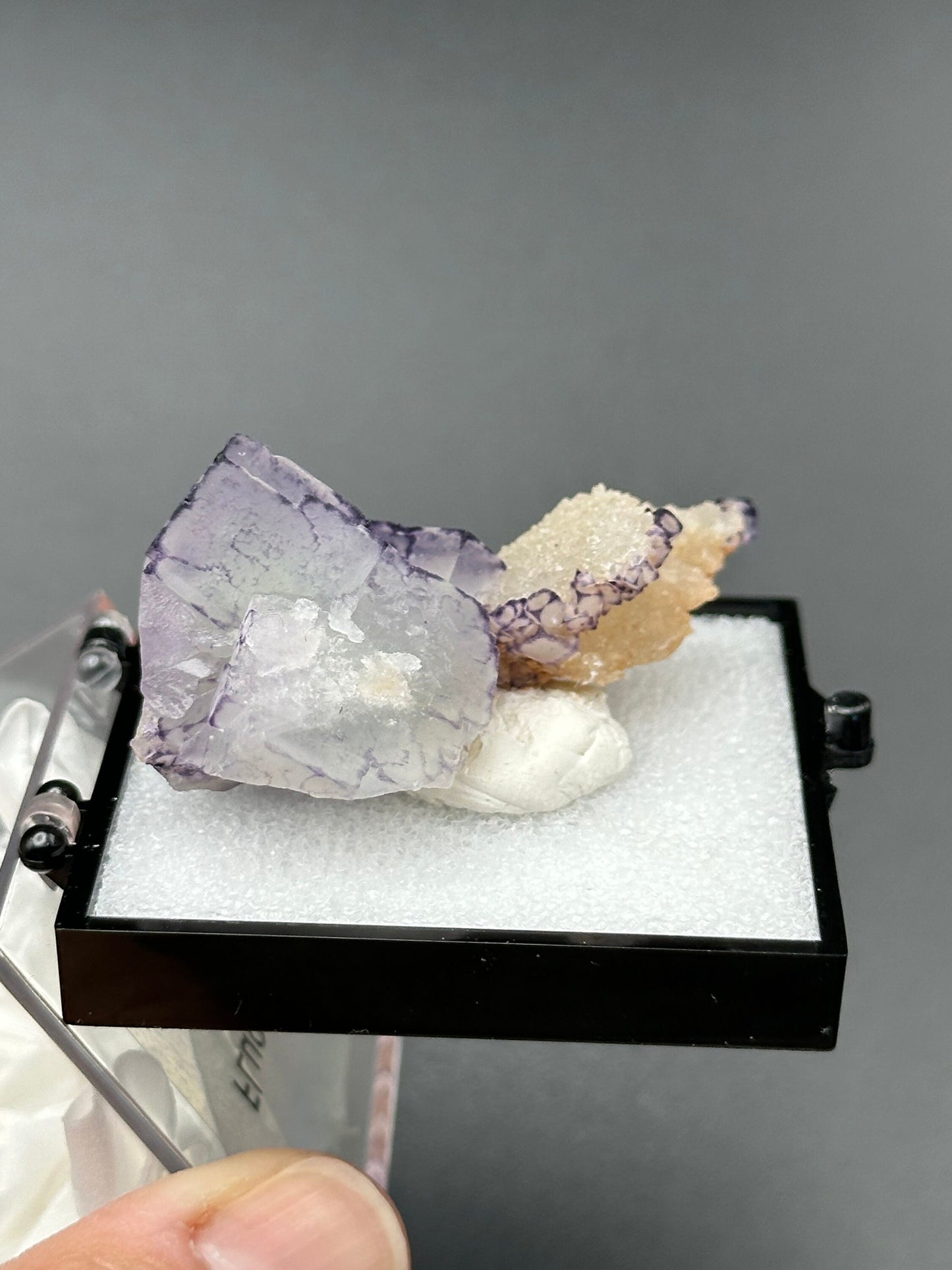 QR Code Fluorite with Quartz from the Quinlong Mine