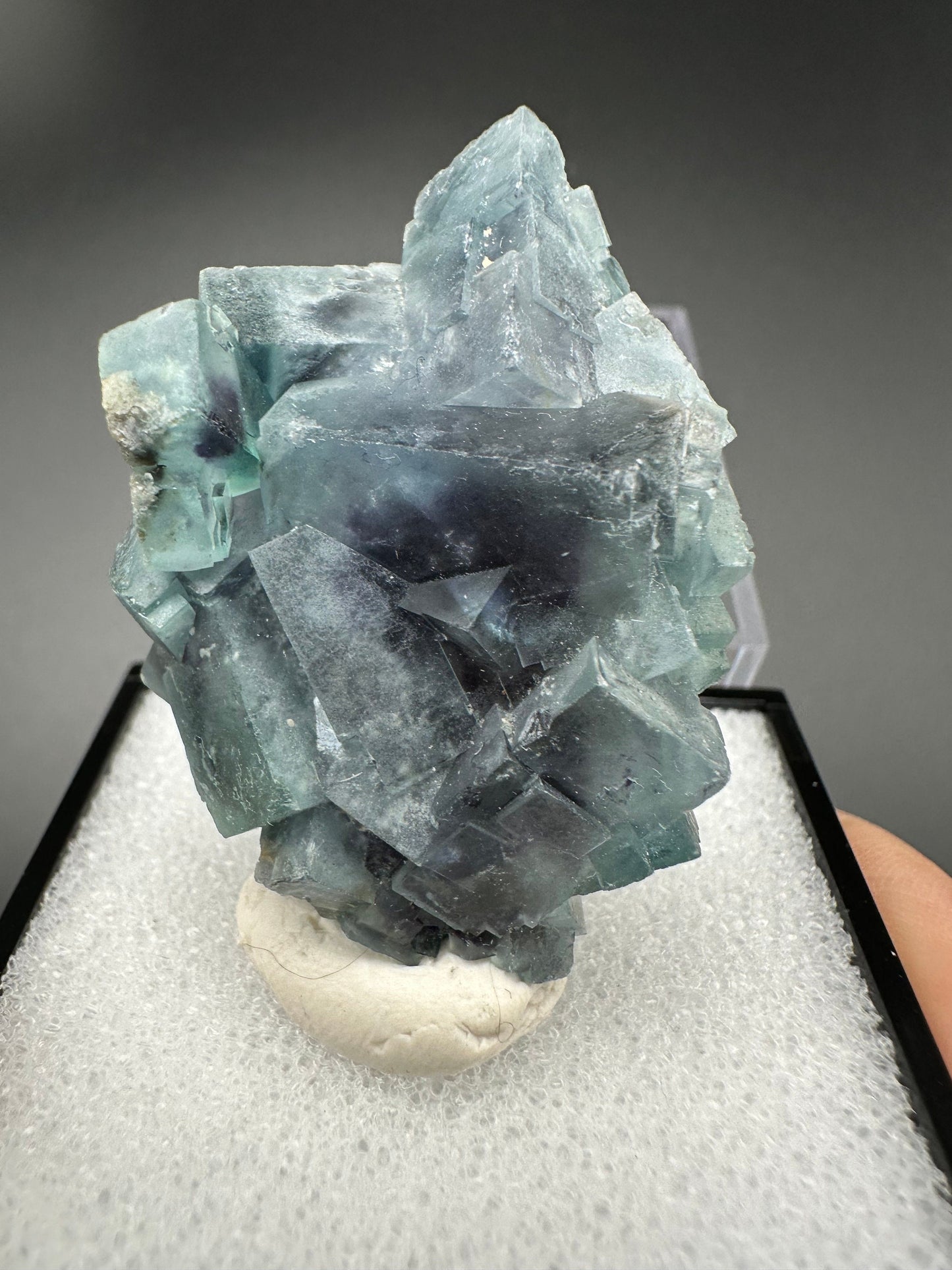 Fluorite in perky box from the Yindu Mine, Inner Mongolia, China
