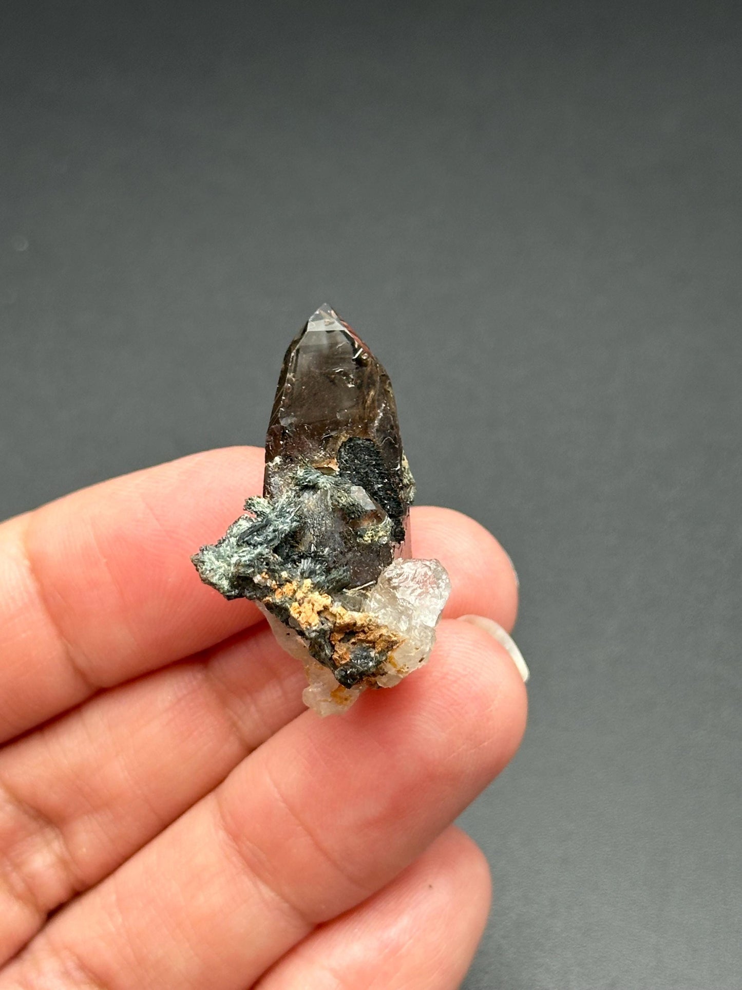 Smoky Quartz with Aegirine from Malawi