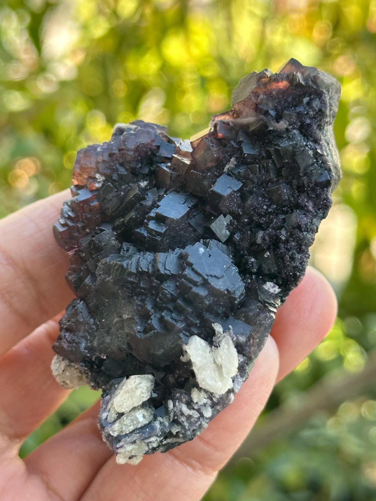 Fluorite with Calcite Specimen from the Huanggangliang Mine in Inner Mongolia, China - UV Reactive