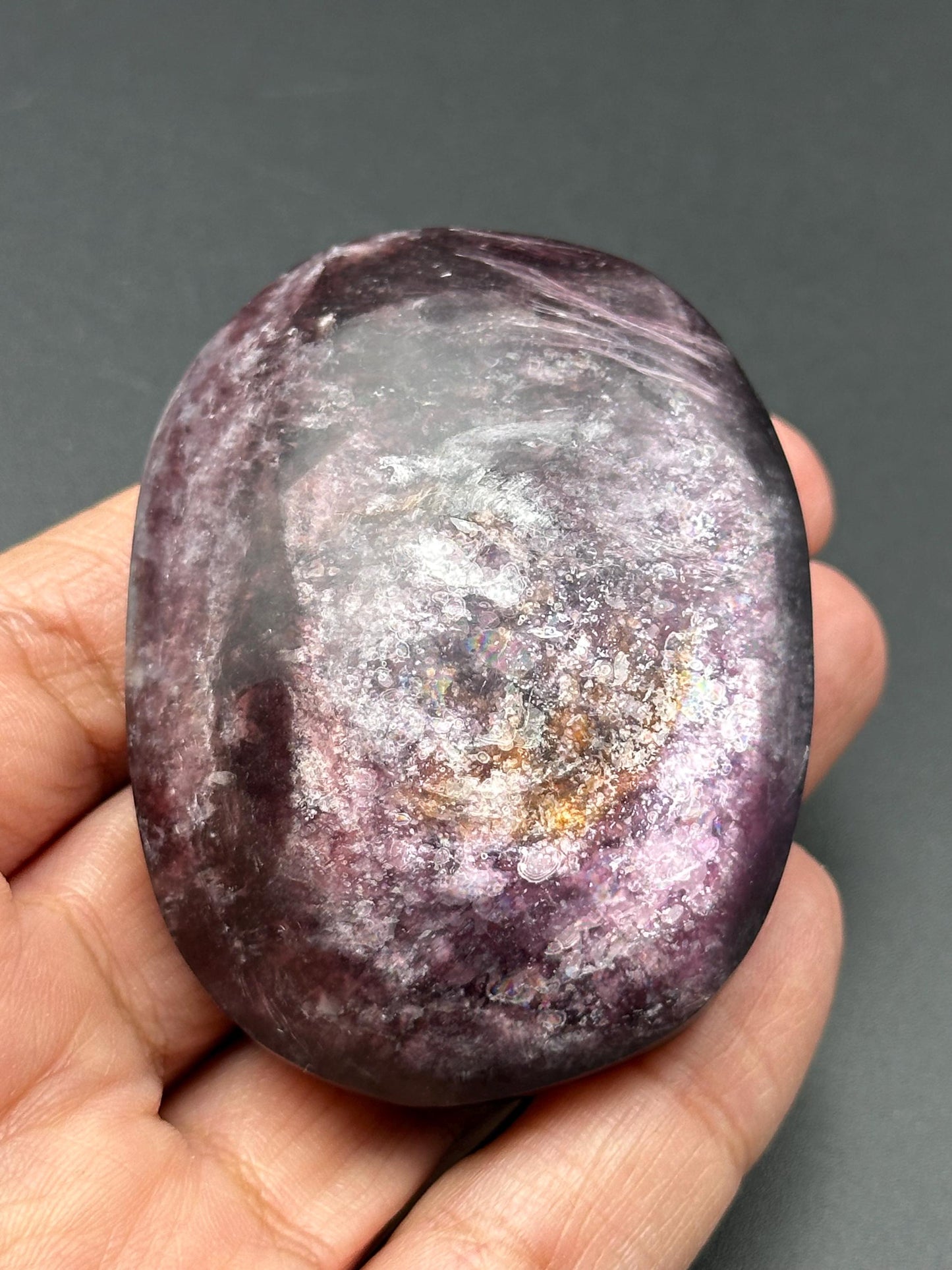 Lepidolite Palm Stone
