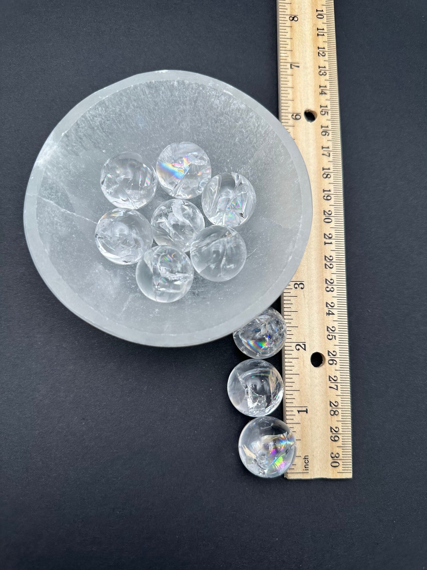 One (1) Clear Quartz Mini Sphere with Rainbows