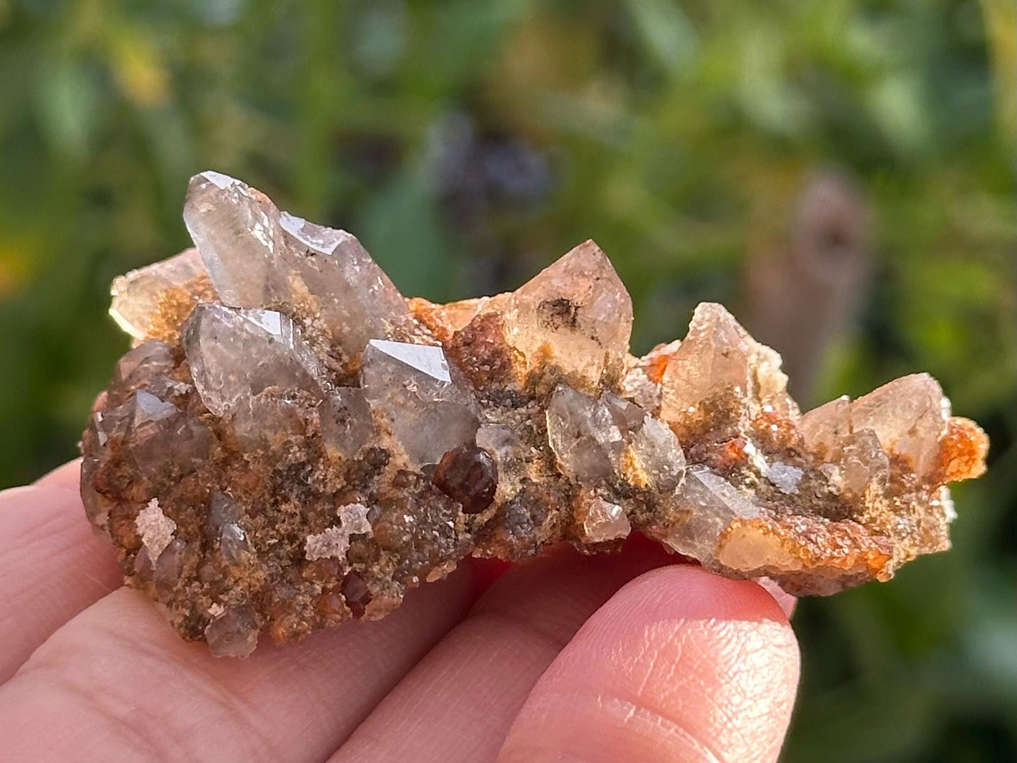 Smoky Quartz and Garnet Specimen from Tongbei