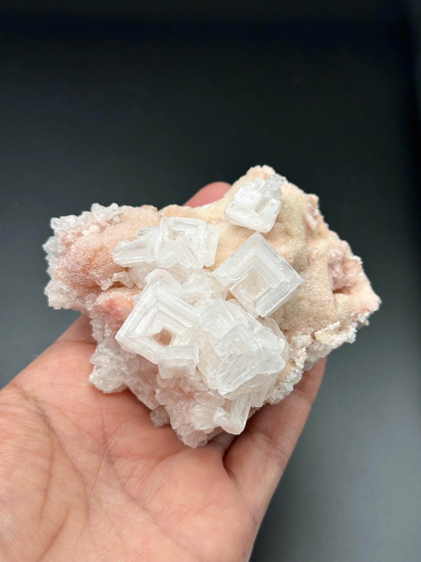 Light Pink Halite on Trona from Searles Lake, California
