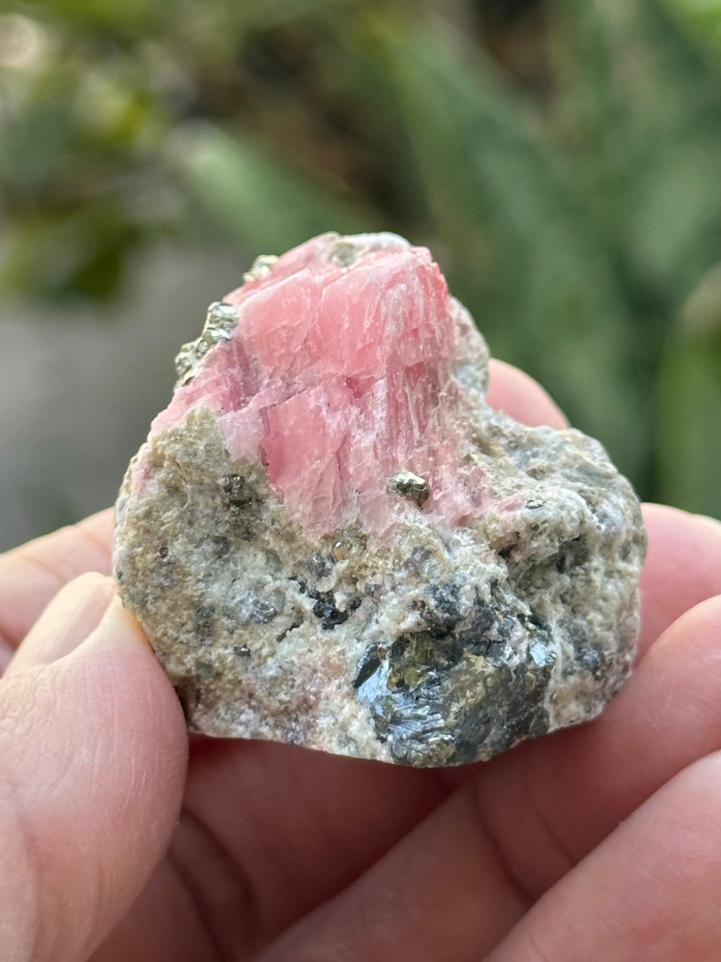 Rhodochrosite and Pyrite on Matrix from the Wutong Mine, Guangxi, China