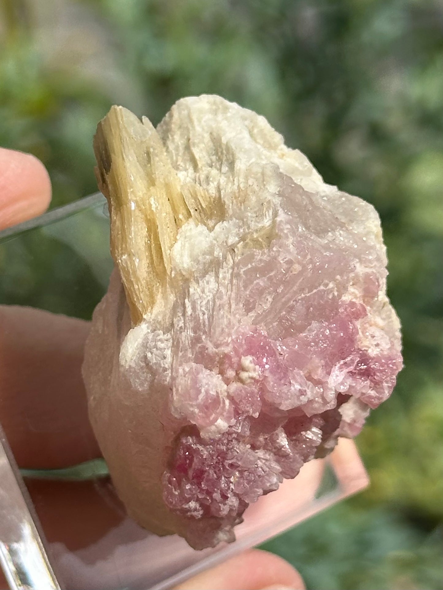 Crystallized Rose Quartz on Quartz with Mica from Brazil