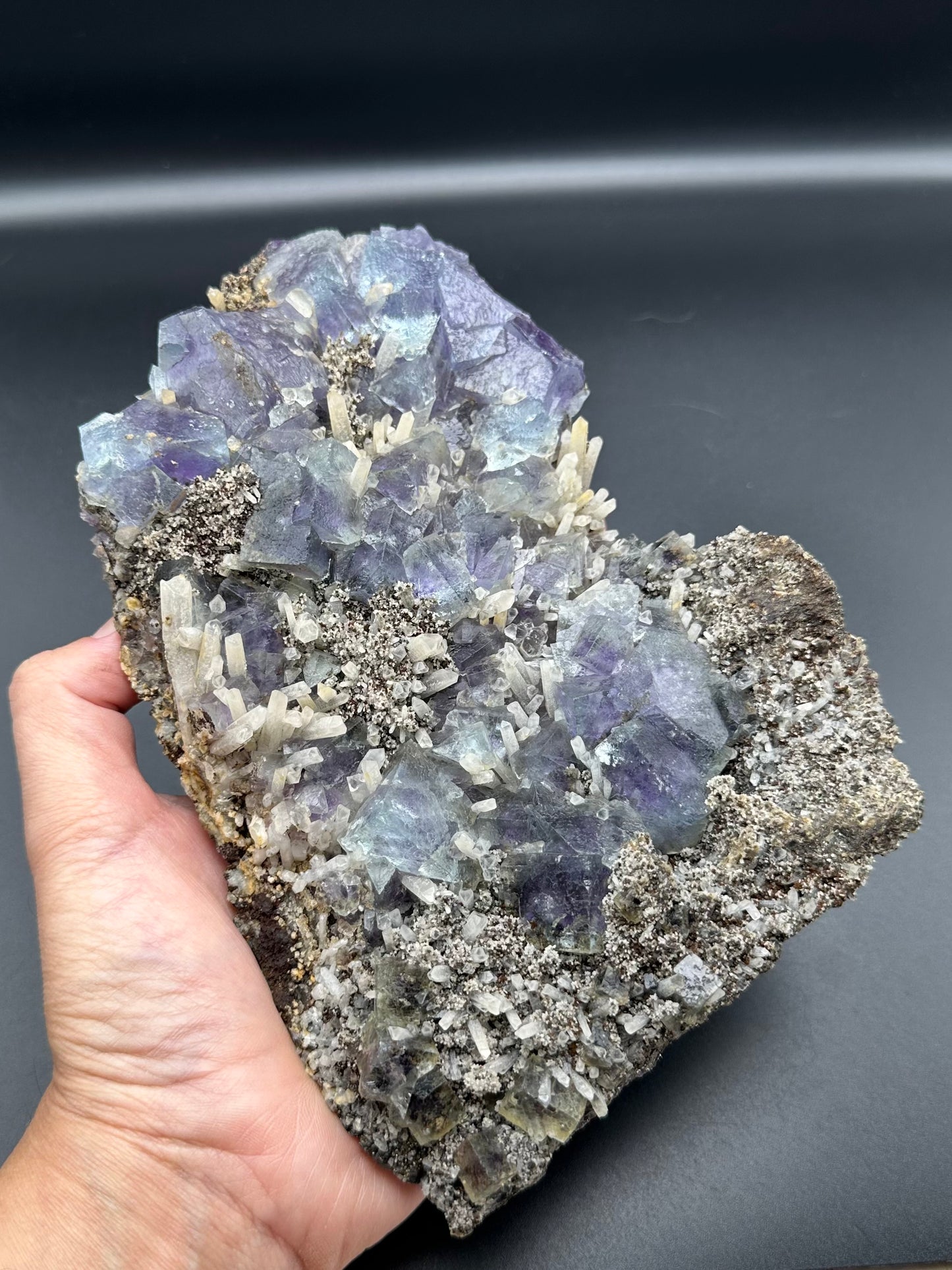 Yindu Flourite with Quartz on Matrix