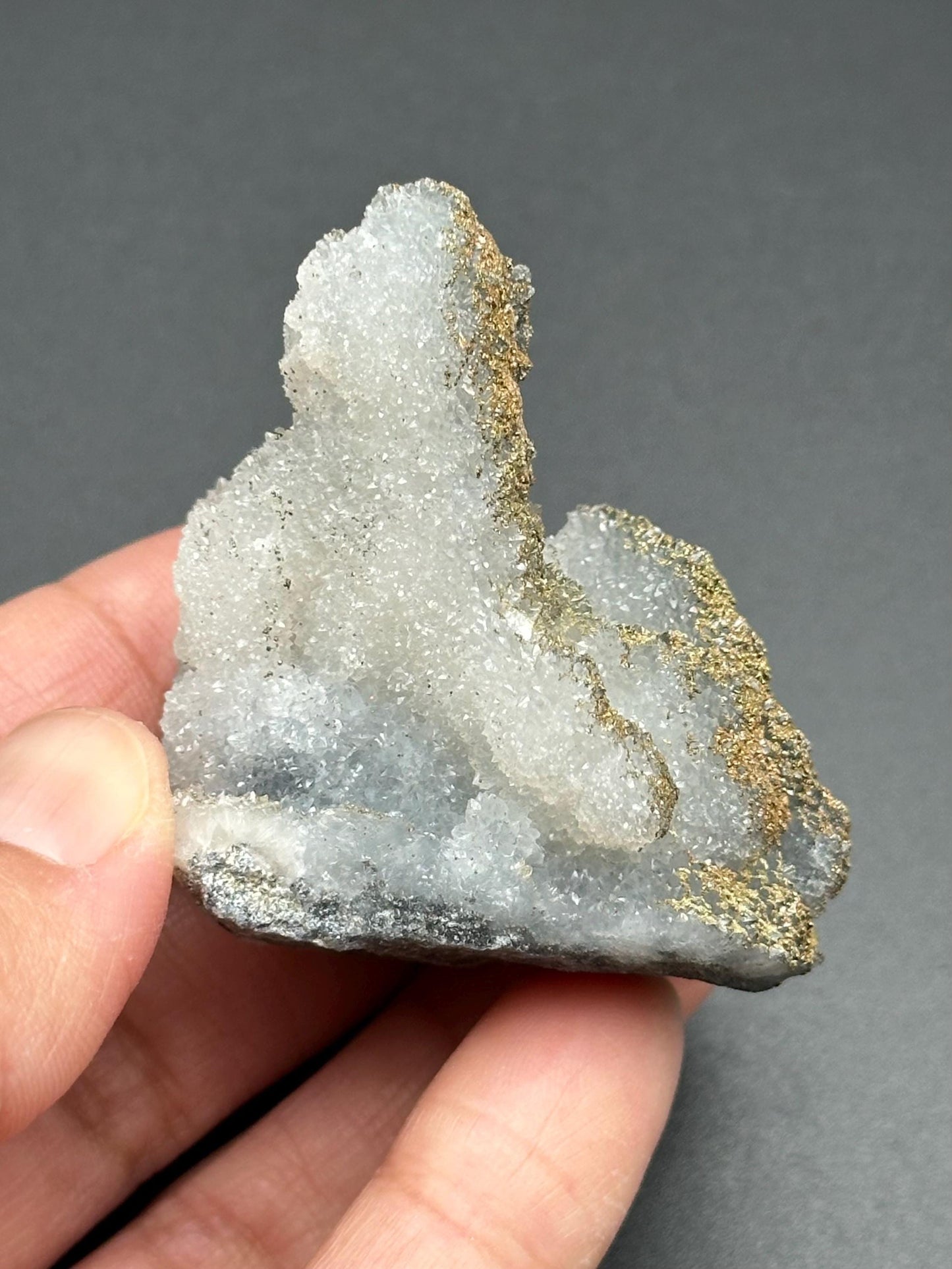 Pyrolusite Marcasite in Quartz from Zhejiang, China