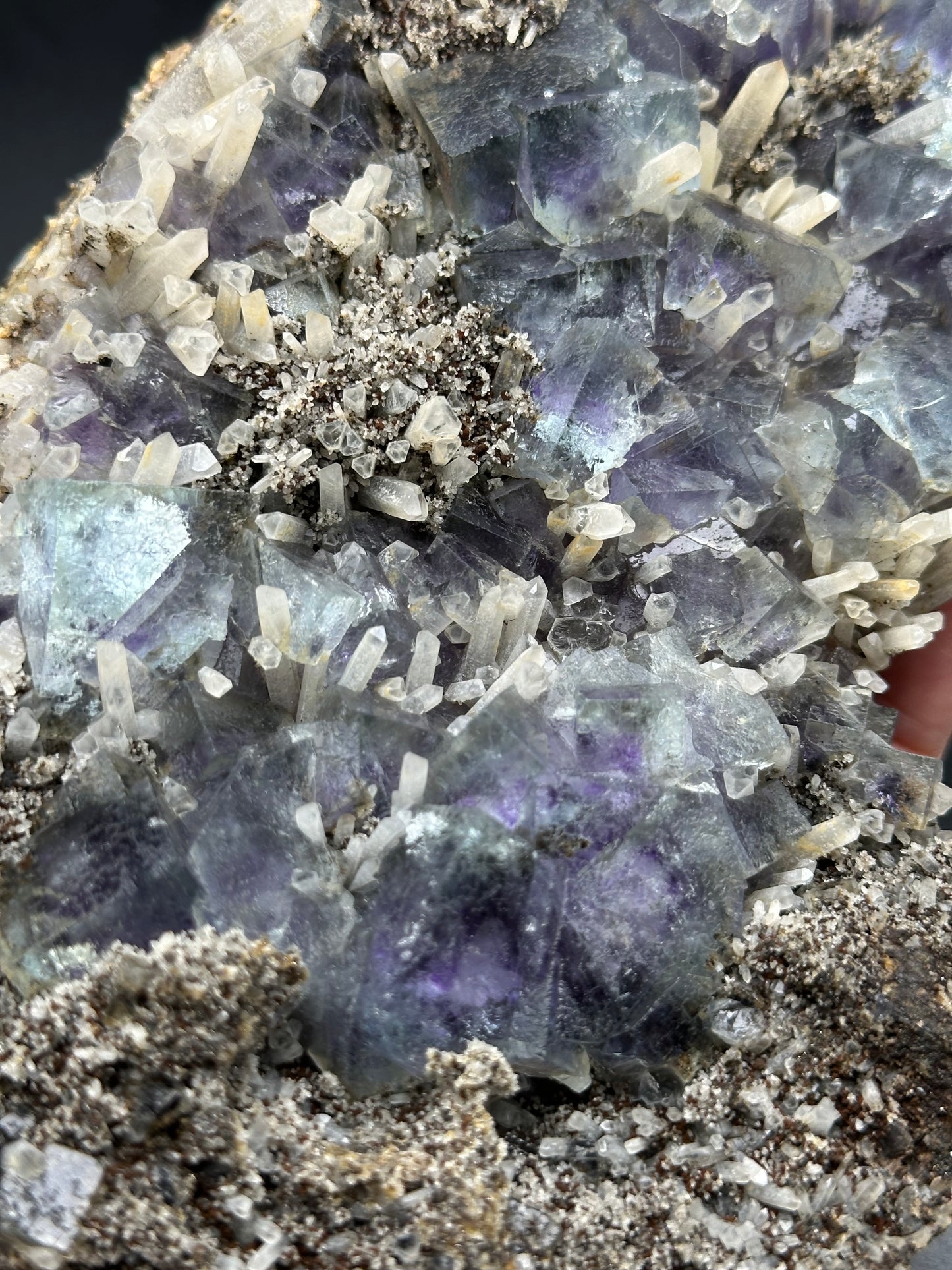 Yindu Flourite with Quartz on Matrix