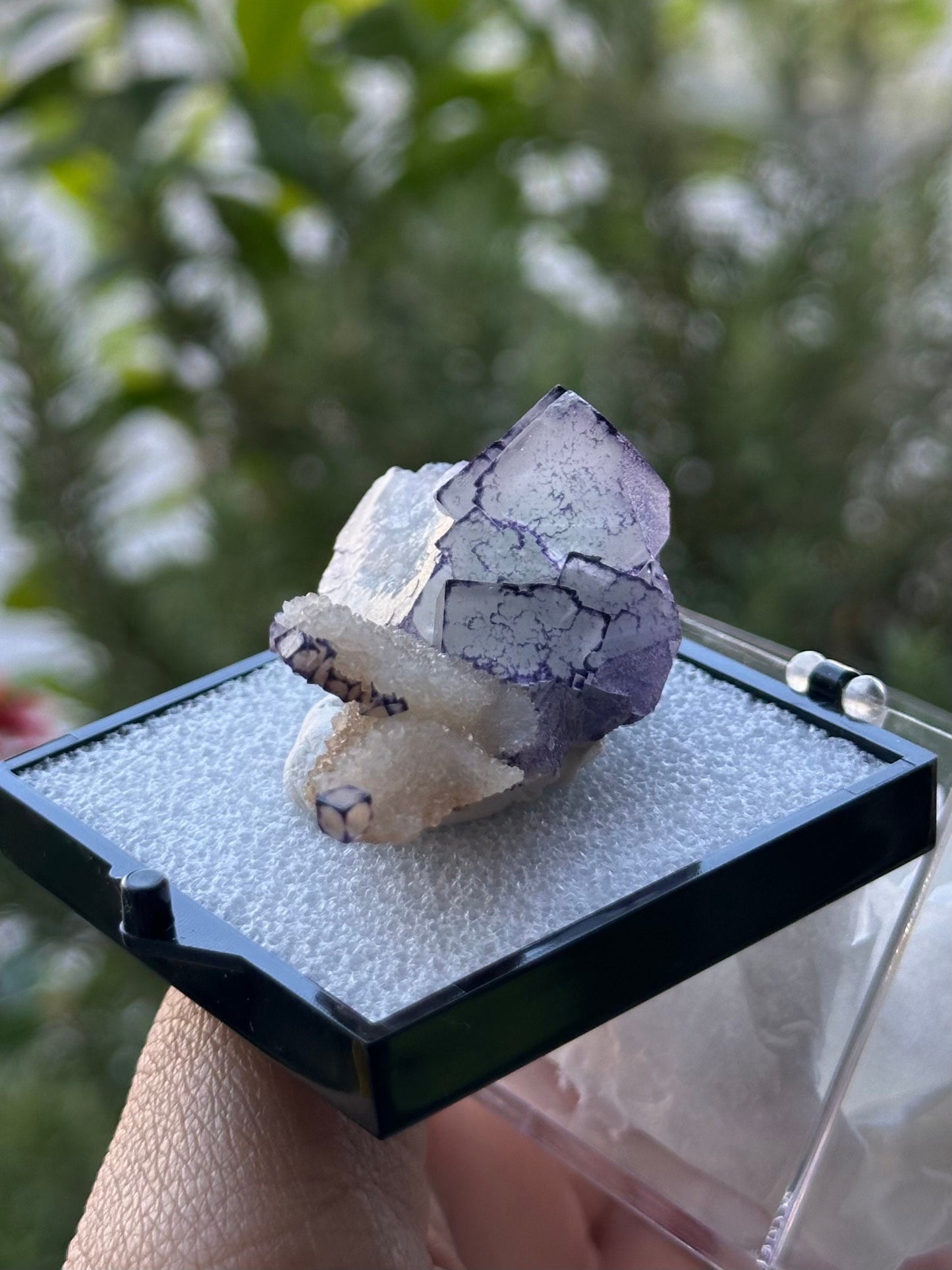 QR Code Fluorite with Quartz from the Quinlong Mine