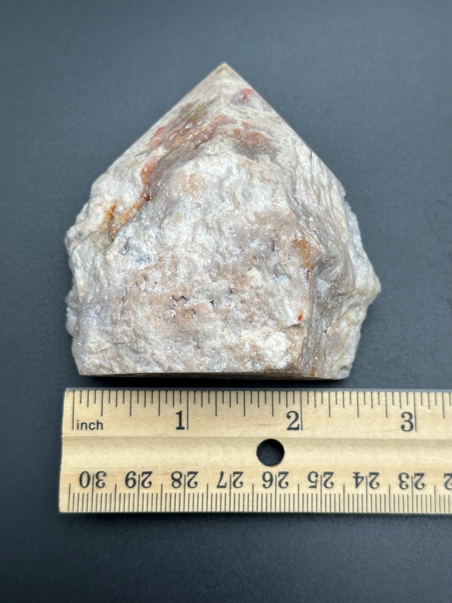 Raw and Polished Pink Amethyst Point