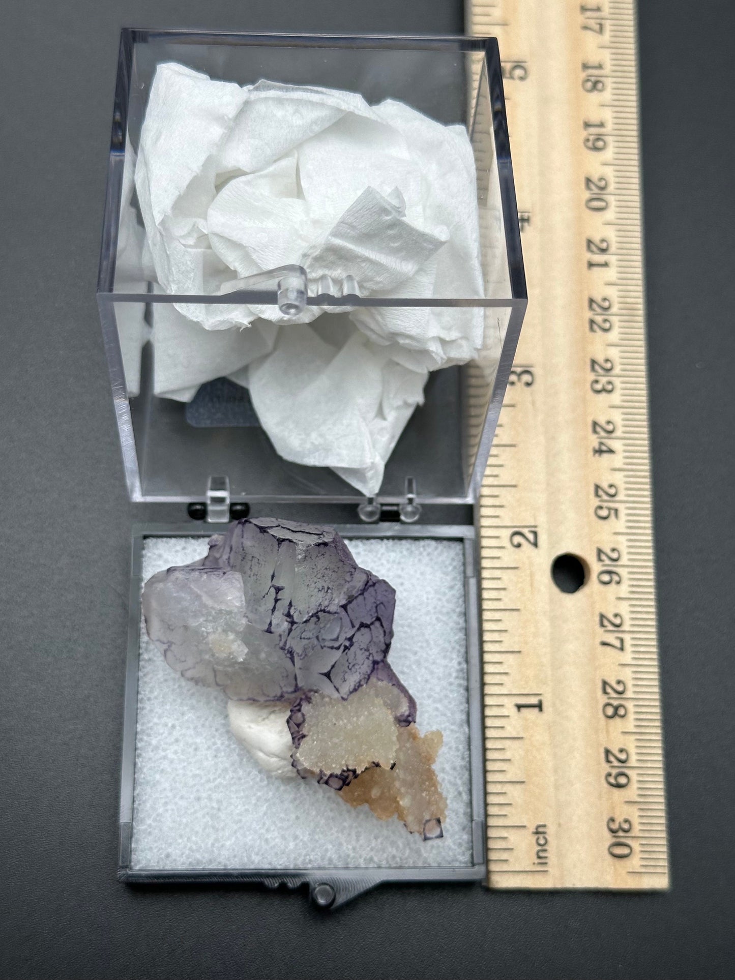 QR Code Fluorite with Quartz from the Quinlong Mine