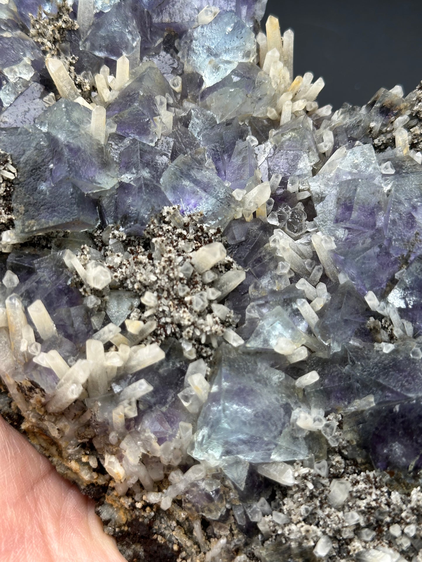 Yindu Flourite with Quartz on Matrix