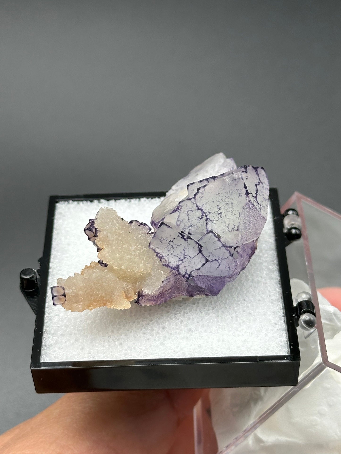 QR Code Fluorite with Quartz from the Quinlong Mine