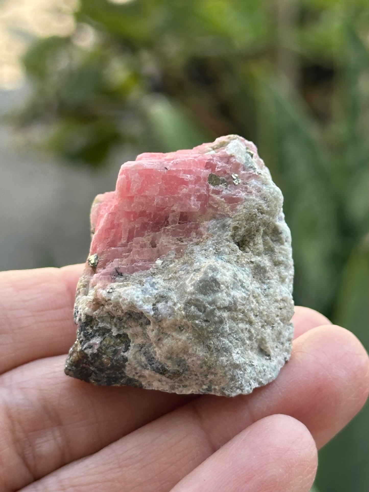 Rhodochrosite and Pyrite on Matrix from the Wutong Mine, Guangxi, China