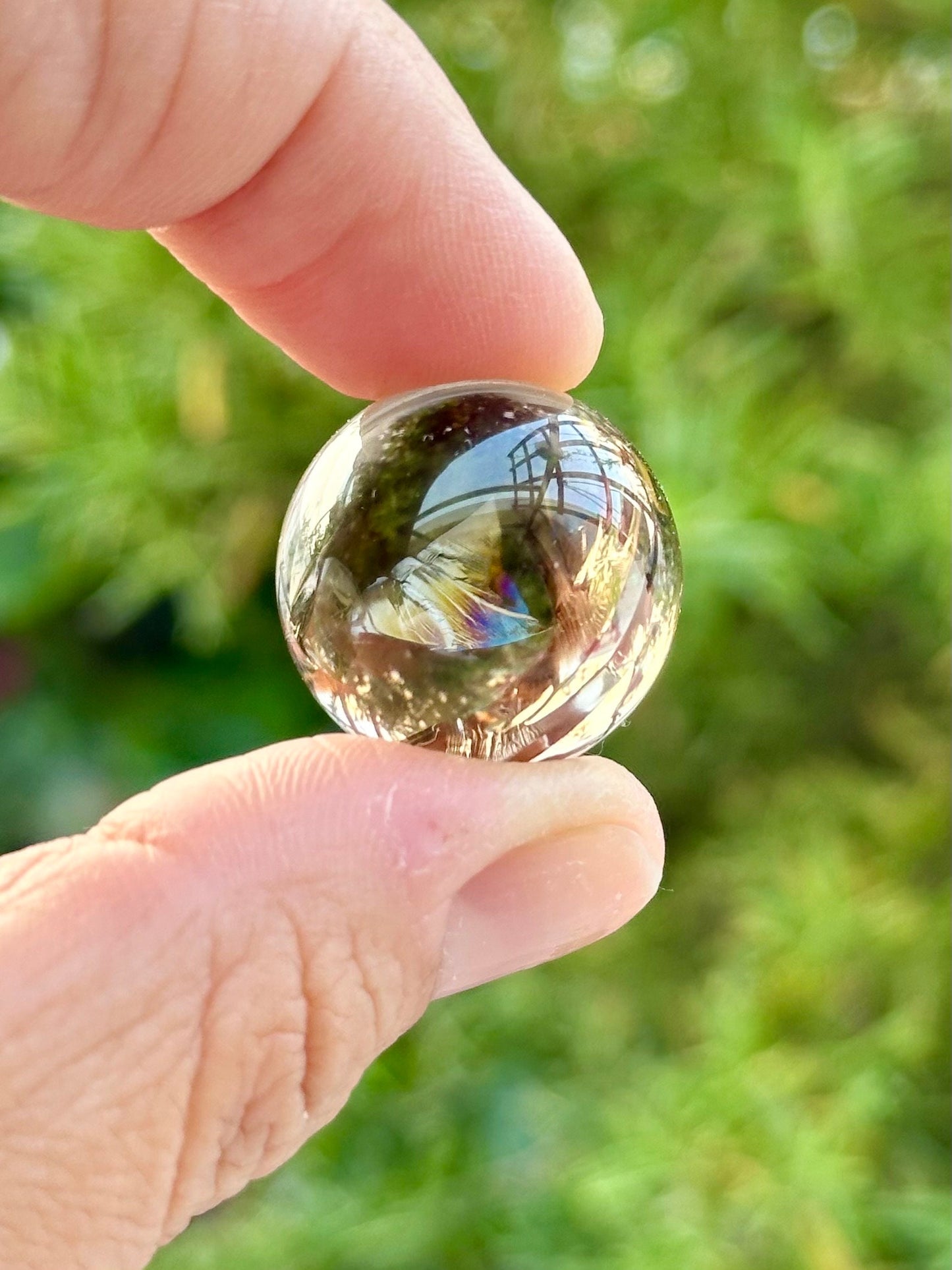 One (1) Smoky Quartz Mini Sphere with Rainbows