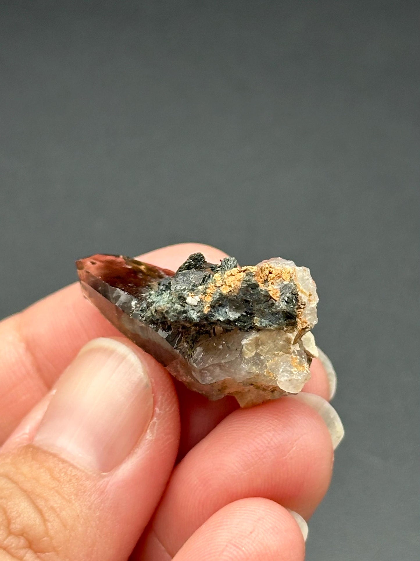 Smoky Quartz with Aegirine from Malawi