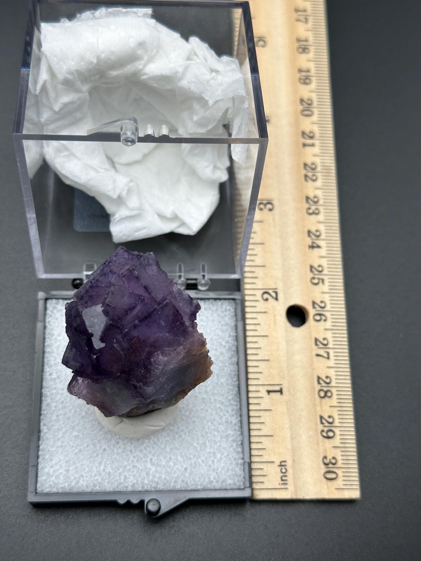 Fluorite Specimen in a perky box from Quinlong Mine, Guizhou, China