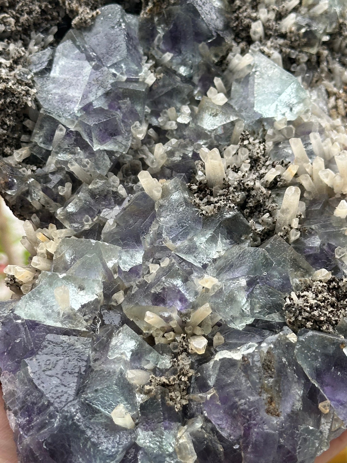 Yindu Flourite with Quartz on Matrix