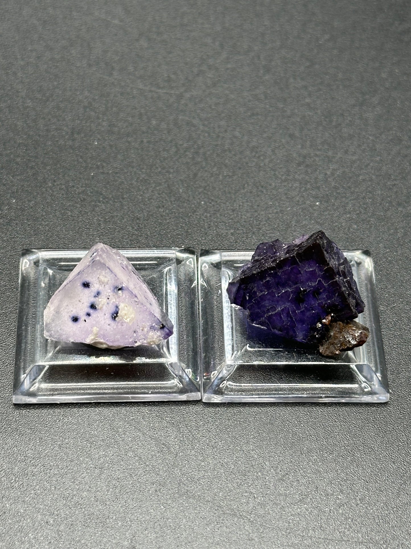 2 Fluorites from the Elmwood Mine on Stands