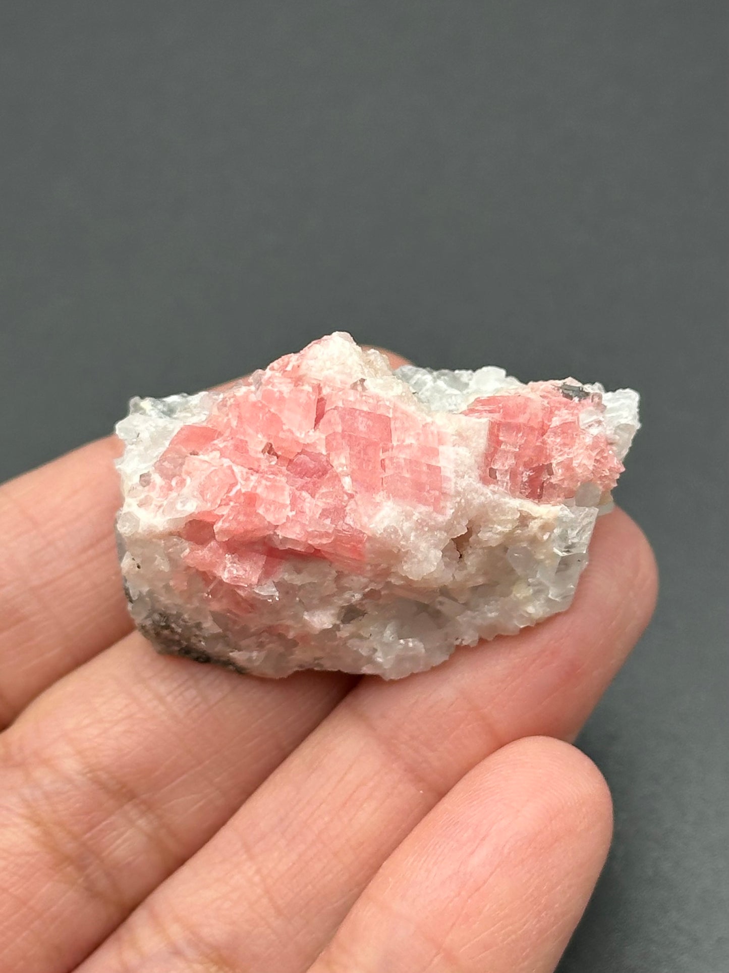 Rhodochrosite with Quartz on Matrix