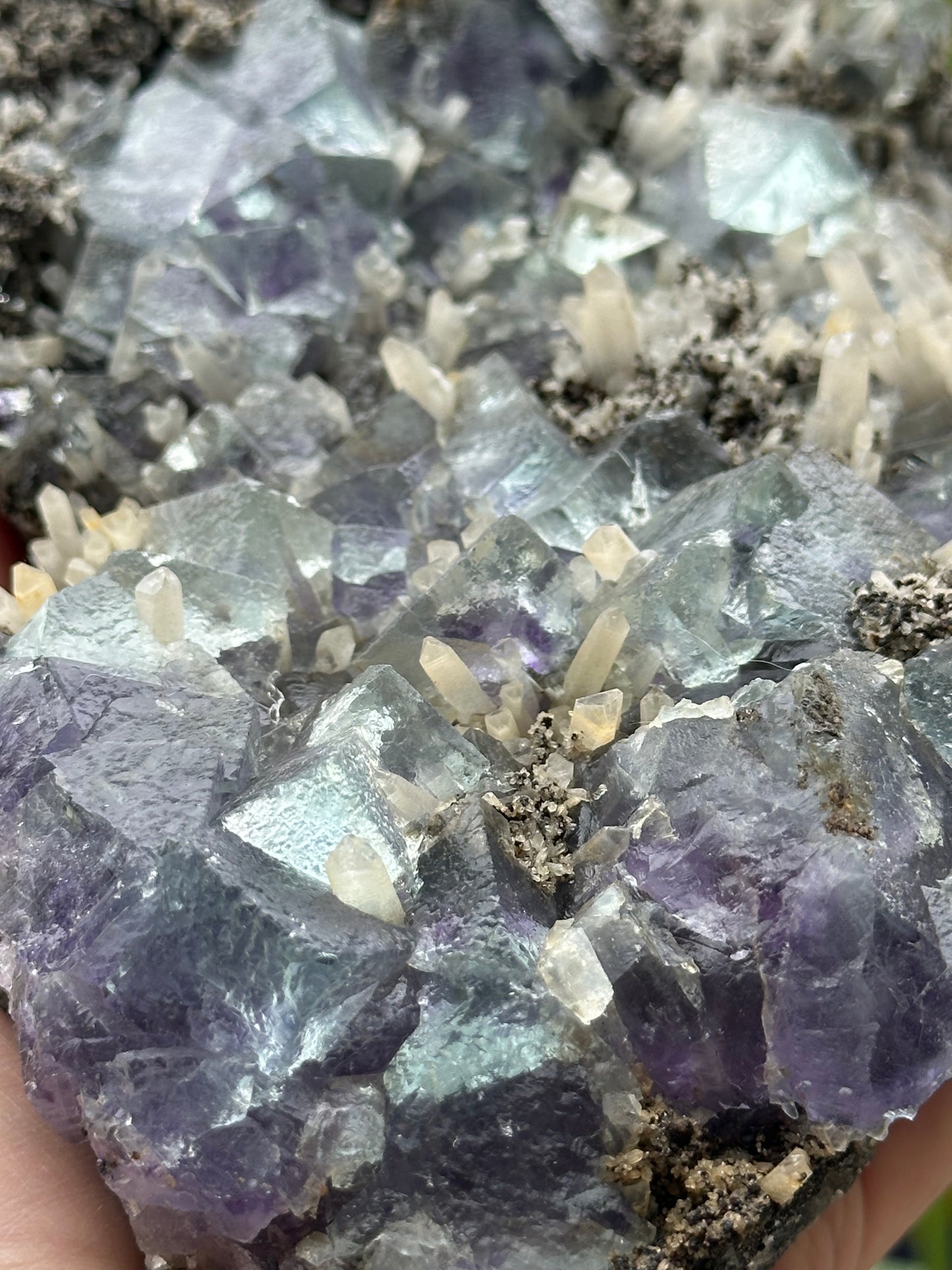 Yindu Flourite with Quartz on Matrix
