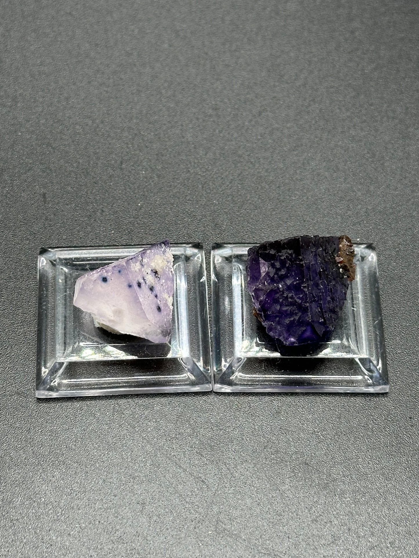 2 Fluorites from the Elmwood Mine on Stands