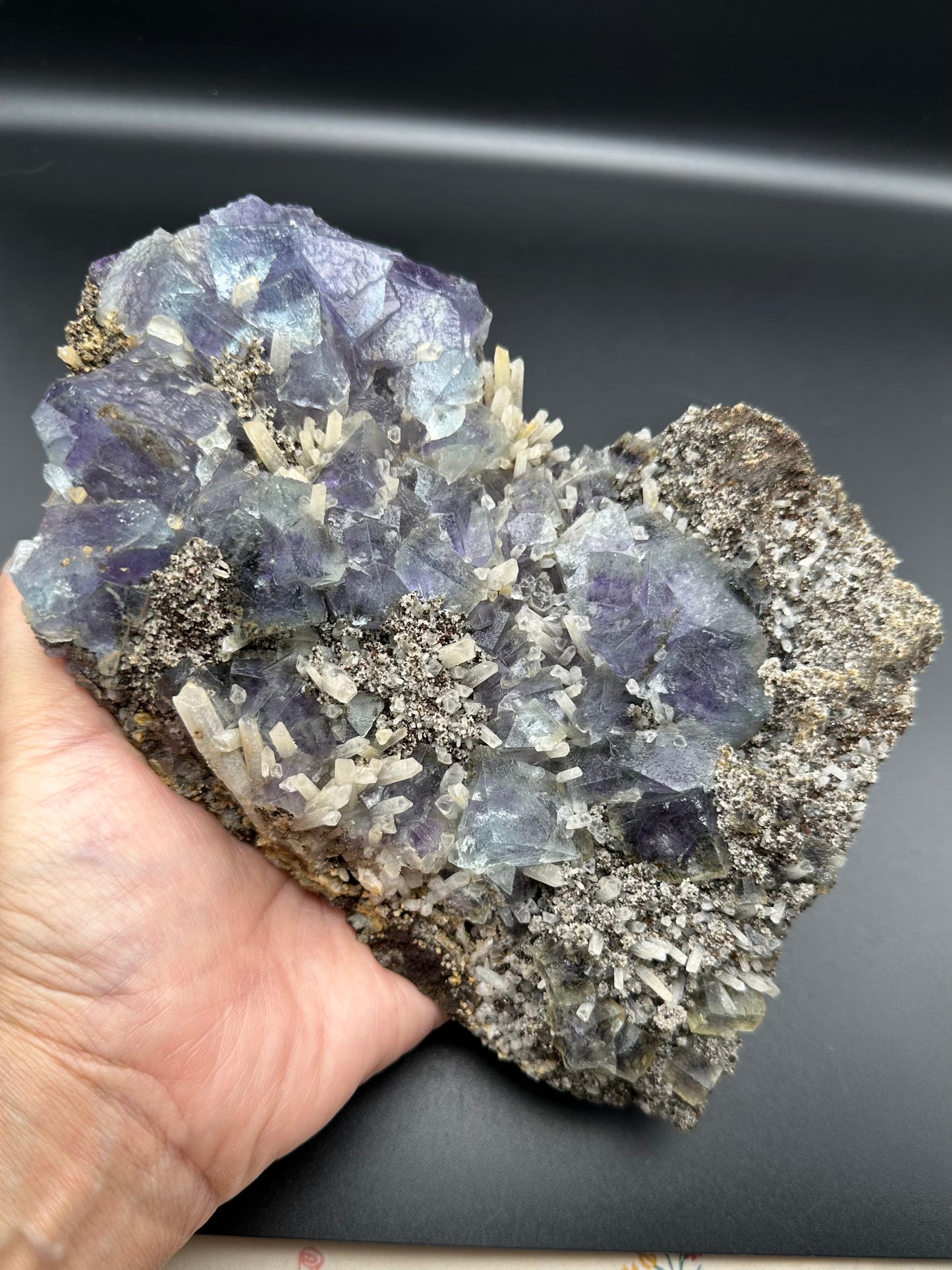 Yindu Flourite with Quartz on Matrix