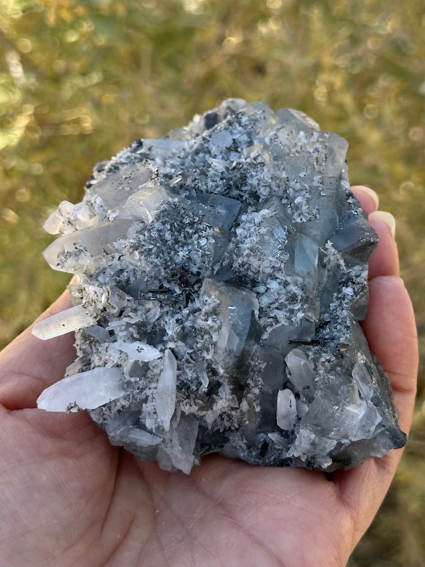 Fluorite with Quartz from the Yindu Mine, Inner Mongolia, China