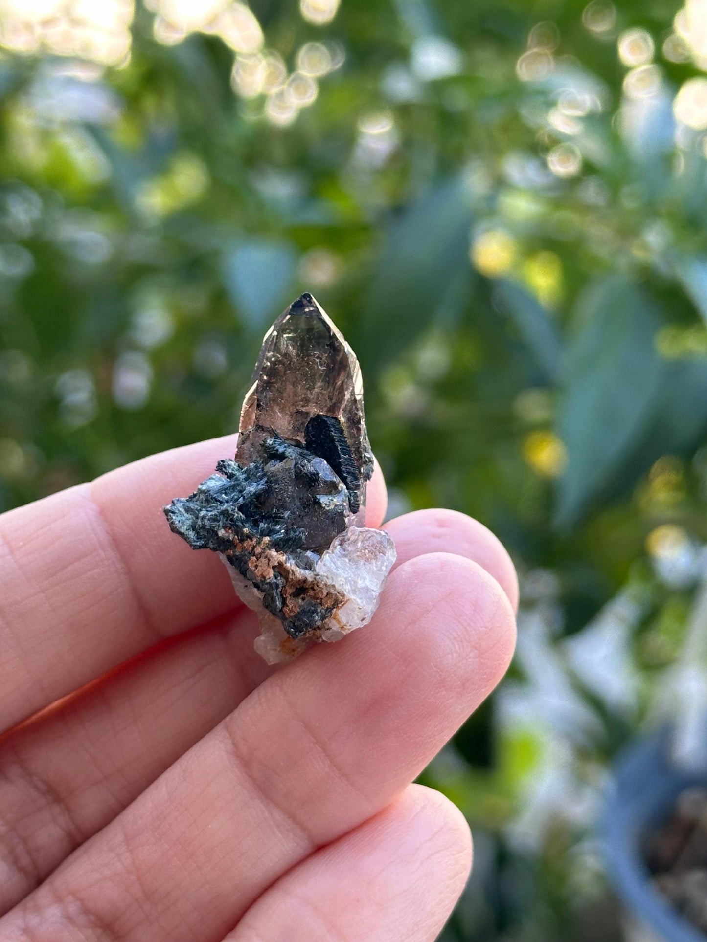 Smoky Quartz with Aegirine from Malawi