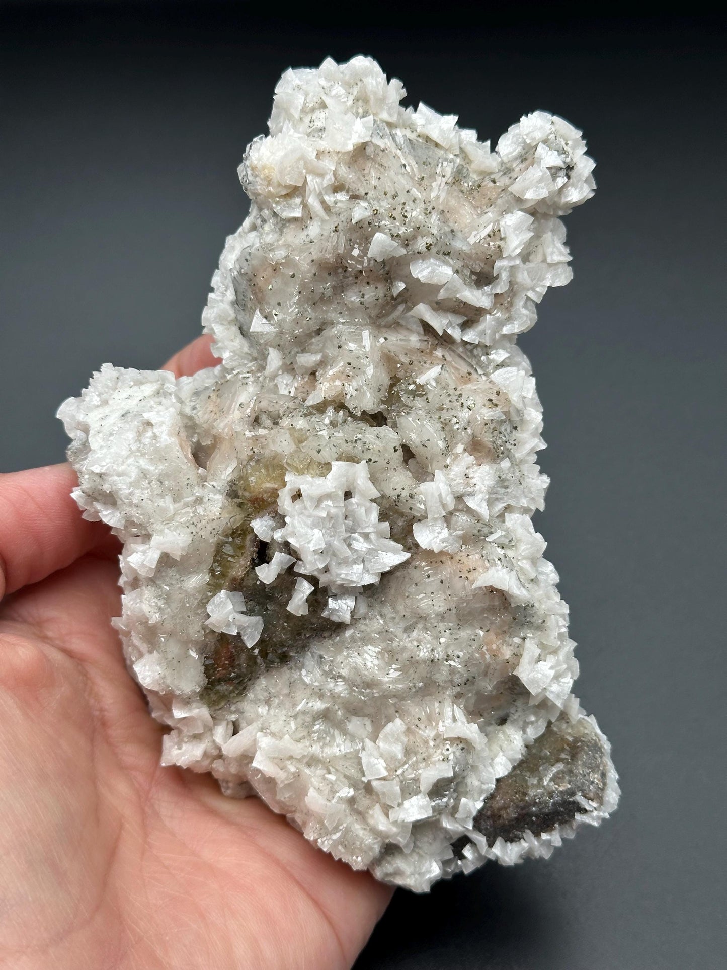 Fluorite, Calcite, and Pyrite Specimen from the Moscona Mine, Asturias, Spain