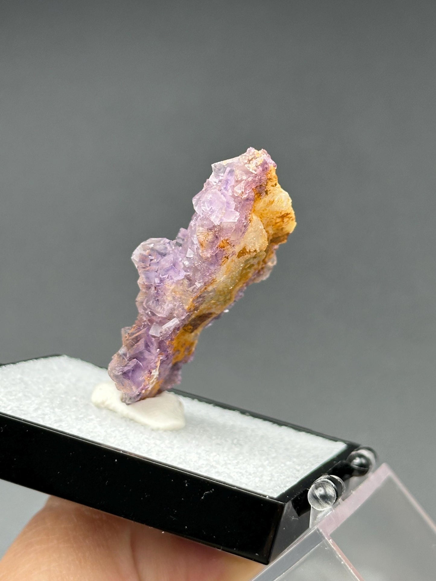 QR Code Fluorite in a perky box from the Quinlong Mine