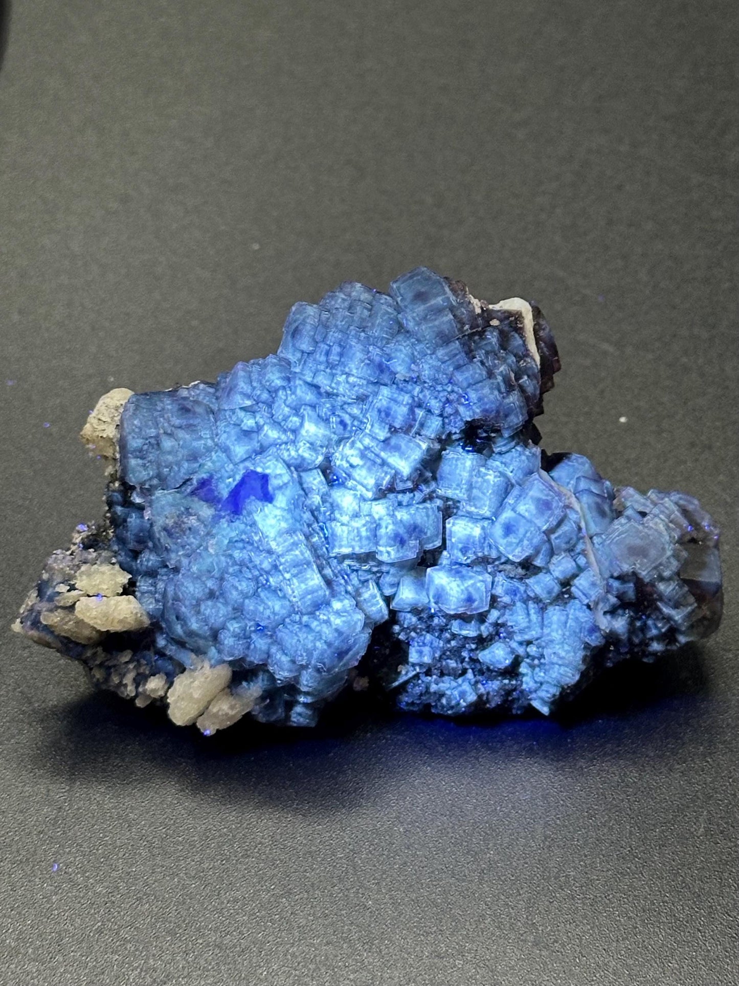 Fluorite with Calcite Specimen from the Huanggangliang Mine in Inner Mongolia, China - UV Reactive