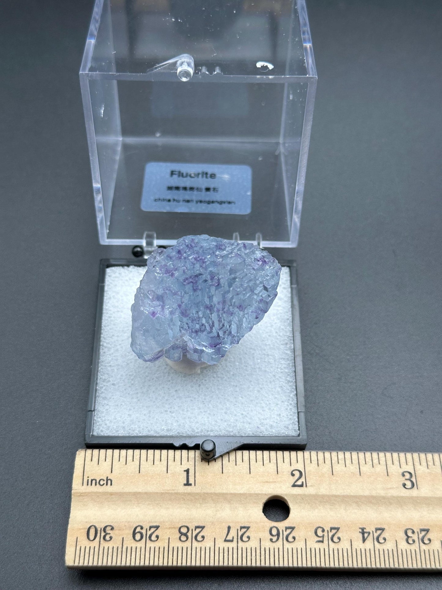 YGX Fluorite in a perky box from the Yaogangxian Mine